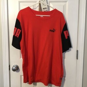Puma Men's Short Sleeve Red and Black Sz XXL Cotton Pull Over T-Shirt Casual